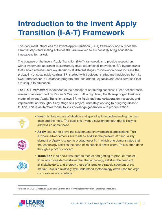 Introduction to the Invent Apply Transition (I-A-T) Framework