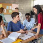 Group of high school students in classroom