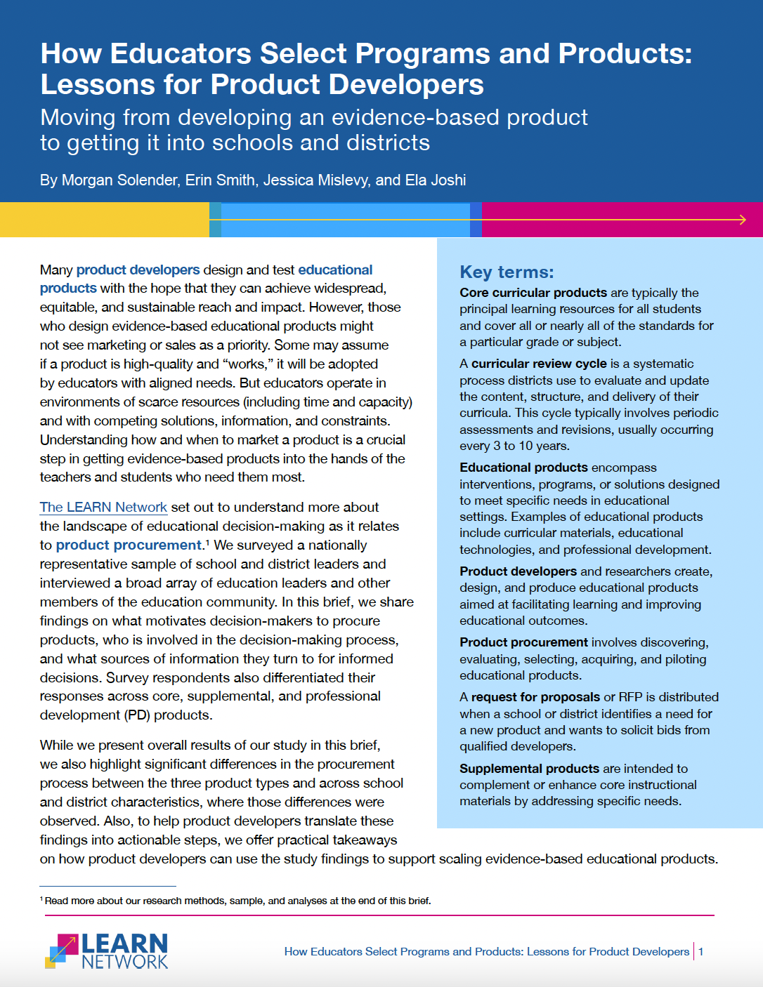 LEARN Network Research: Study Methods cover