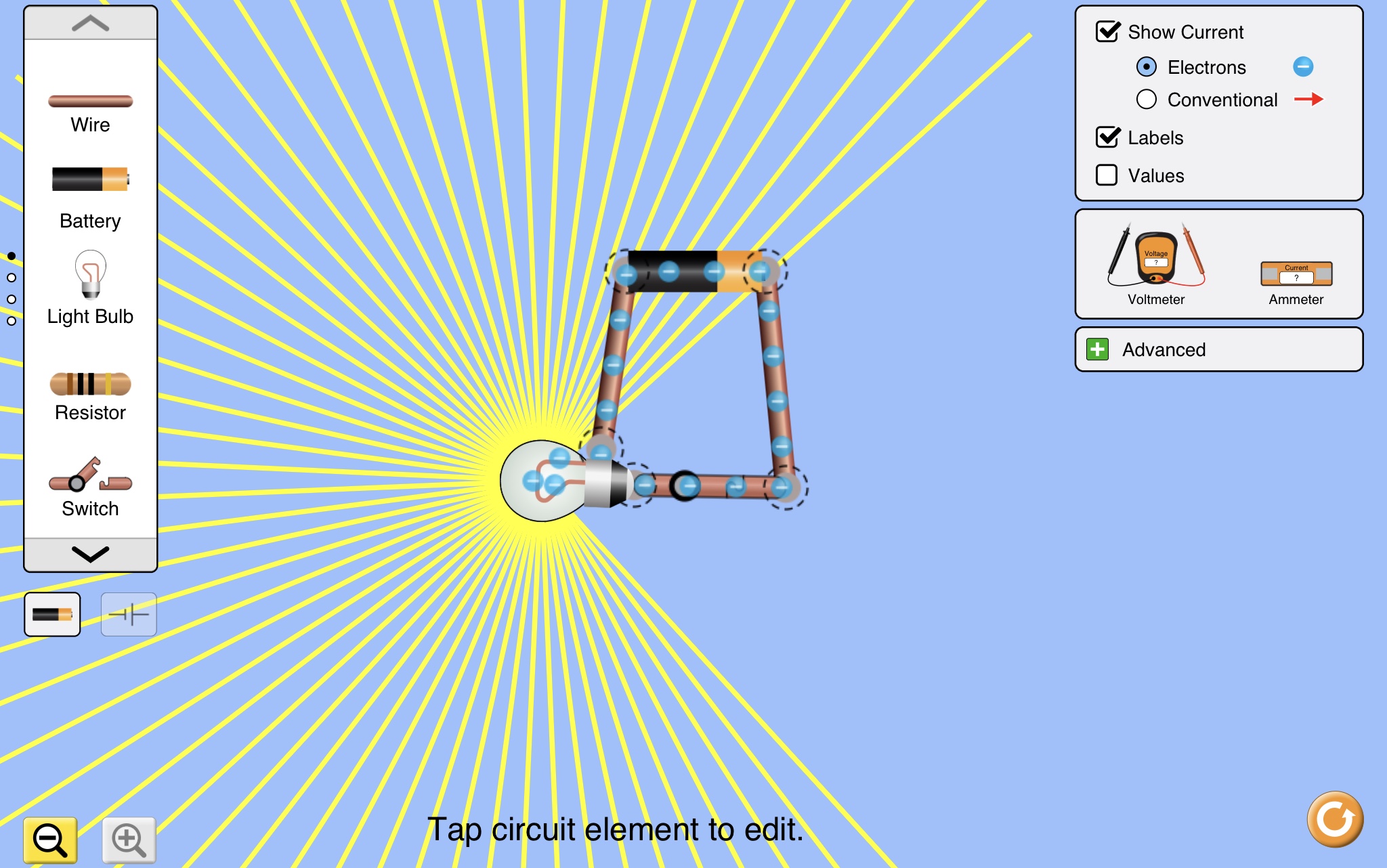 Screenshot of a PhET simulation